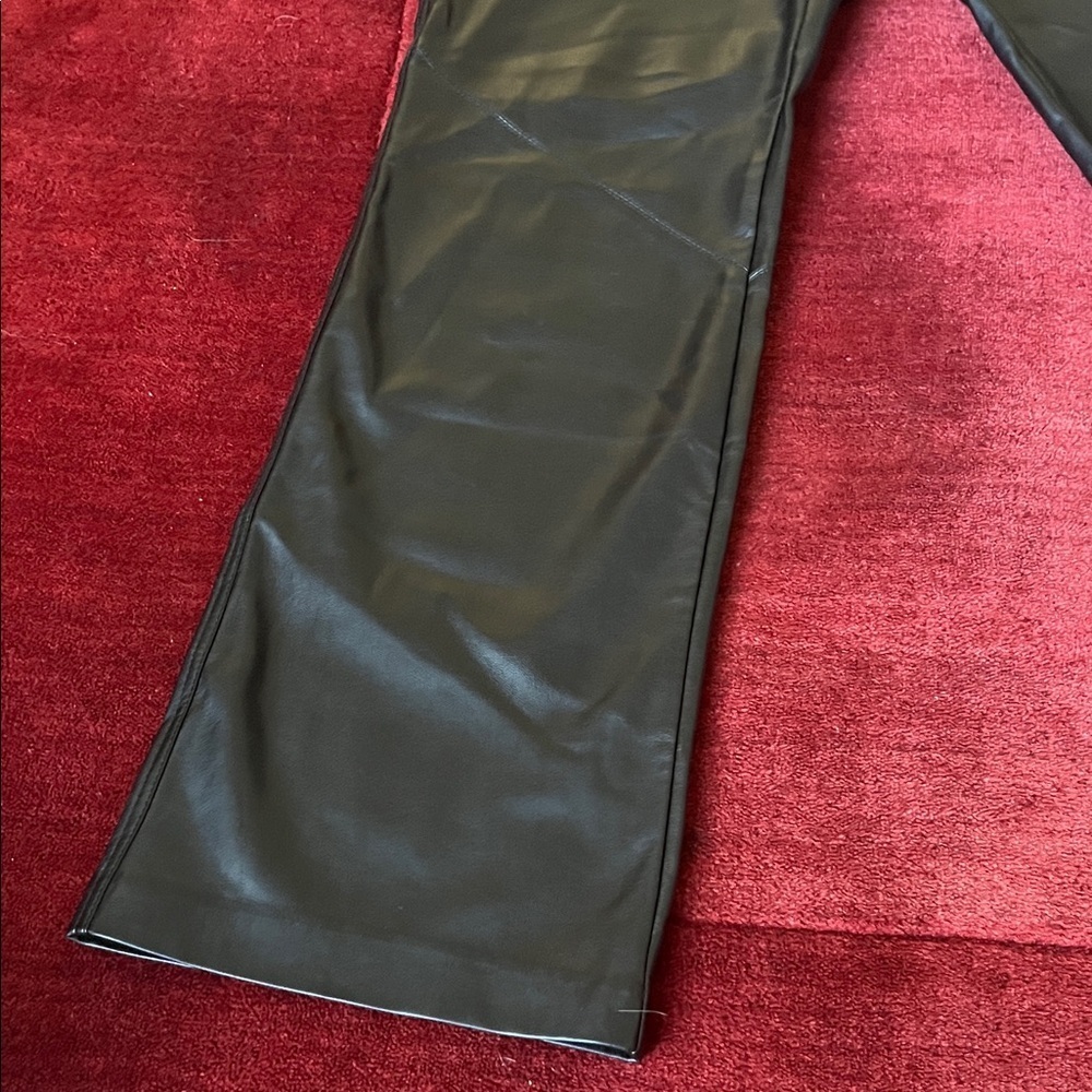Free People Vegan Leather Flare Pants Black - Picture 4 of 14